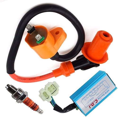 Miniatura 6 de Bobina de encendido de carreras de alto rendimiento para GY6 50cc 150cc 125cc ATV ciclomotor piezas con 6 pines CDI 3 electrodos bujía - Bobina de