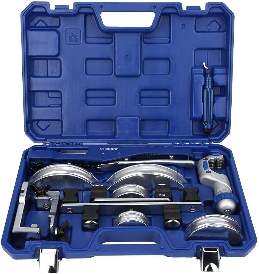 Piegatubi manuale da 22 mm, resistente, strumento a leva a cricchetto per piegare tubi in rame, ottone, alluminio e acciaio - Macchina piegatubi manuale