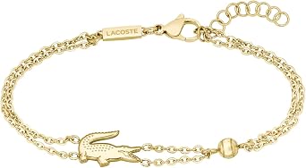 Lacoste Women's CROCODILE Collection Chain Bracelet Stainless Steel - Available in Silver or Gold Version
