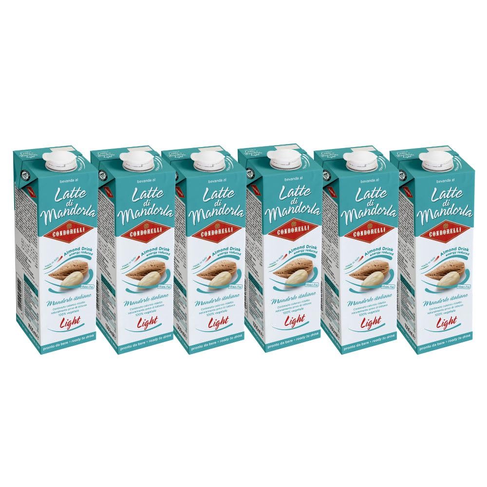 Condorelli Bevanda di Mandorla Light Leichte almond drink, Erfrischendes Mandelgetränk, soft drink 6x1lt+ Italian Gourmet polpa 400g