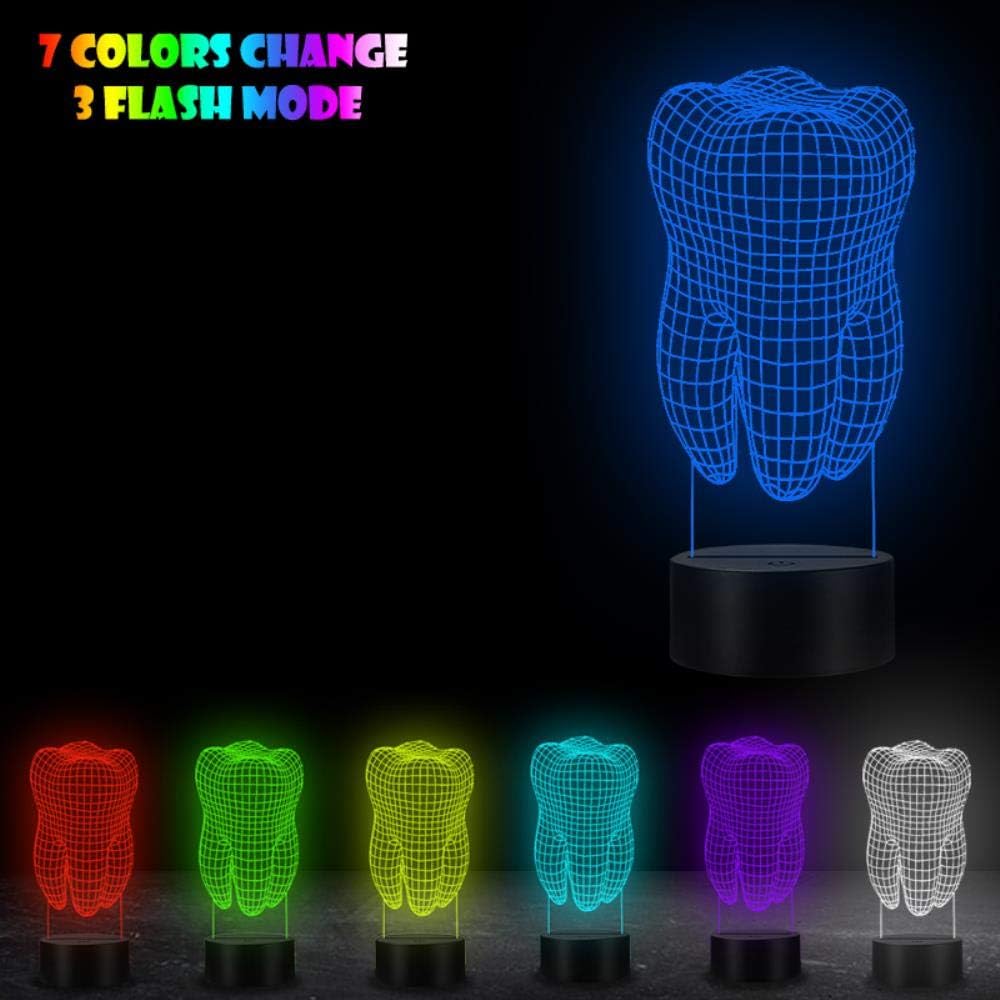 3D Tooth Shaped Lamp Home Decorative Dentist Lighting Bedroom Night Light LED USB Multicolor Luminaria Novelty Kids Gifts