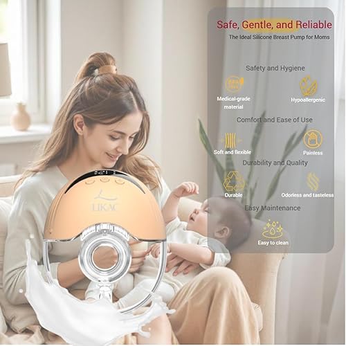Miniatura 3 de Likac - Extractor de leche manos libres portátil y recargable, 4 modos y 12 niveles de intensidad, bomba de lactancia discreta para madres posparto
