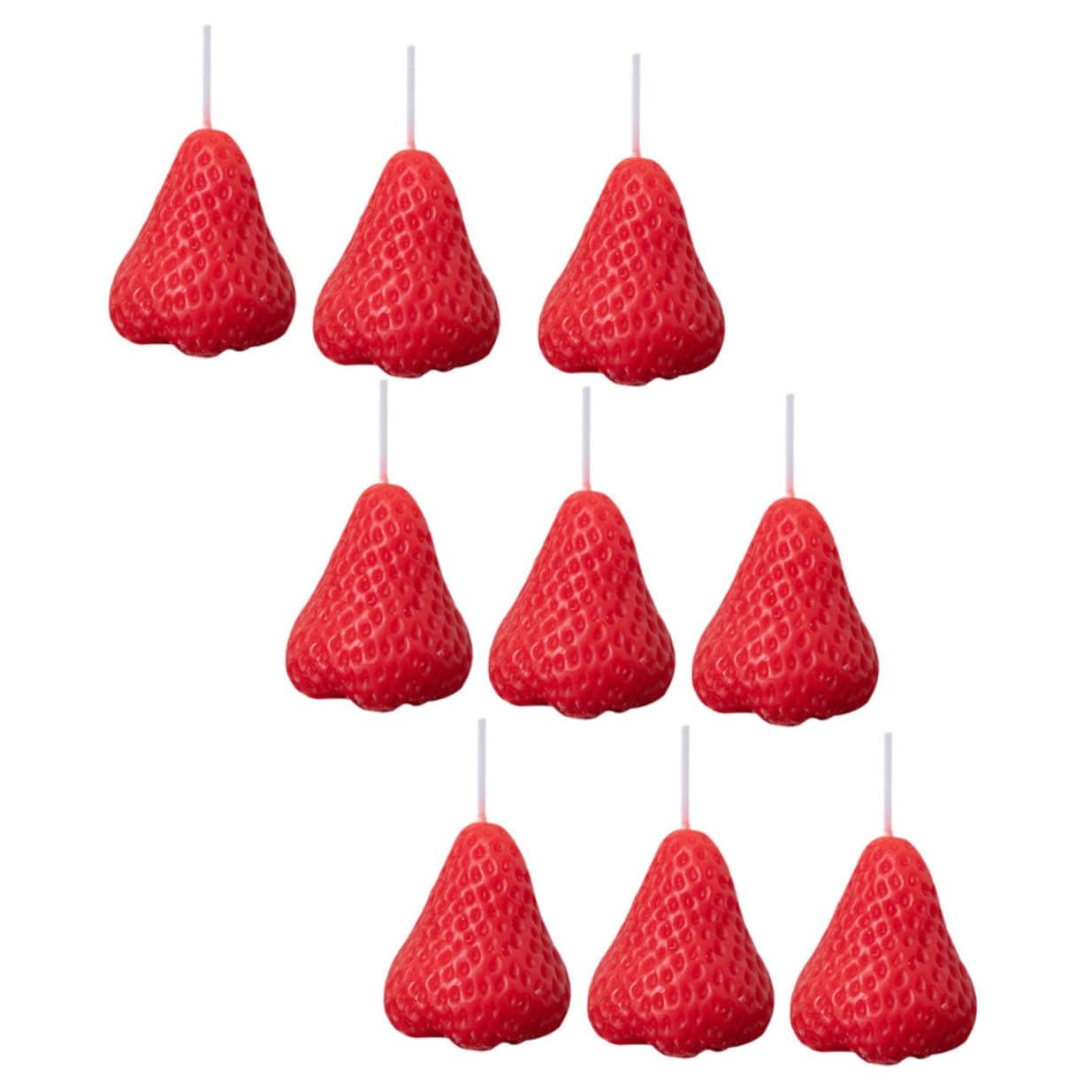 ULTECHNOVO Candele Profumate e Creare Un'atmosfera Calda e Confortevole Rosse a Forma di Fragola Set 9 in Paraffina, Decorative e Adorabili per Festa
