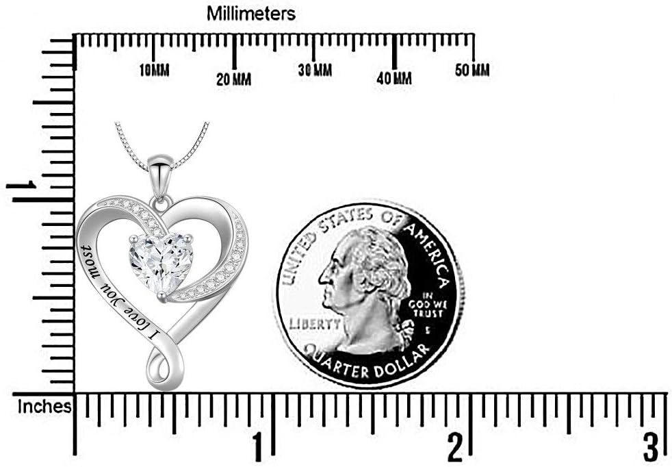 925 Sterling Silver Jewelry Engraved Love Heart Pendant Necklace Gift for Women Girls Mum - Image 6