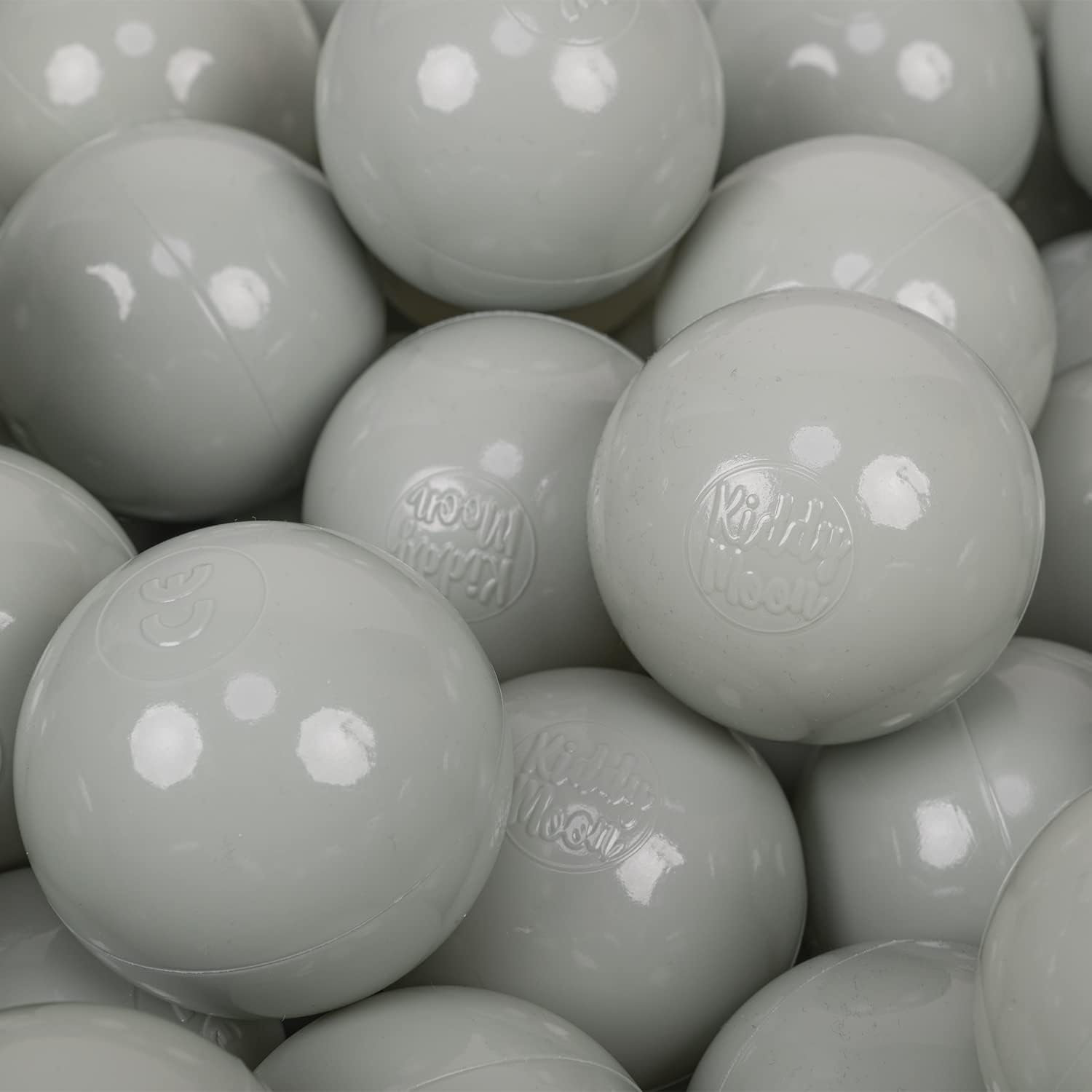 KiddyMoon 100 Balls/7Cm-2.75In Soft Plastic Play Balls For Children Colourful Certified Made In EU, Greengrey