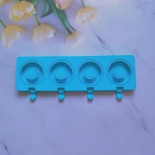 Miniatura 8 de Ices Stick Cream Mold Tray Cubes Making Tool Doughnuts Shape Silicone Popsicles Baby Food Maker Enduring Ices Cubes Tray Popsicles Maker Baking Cake
