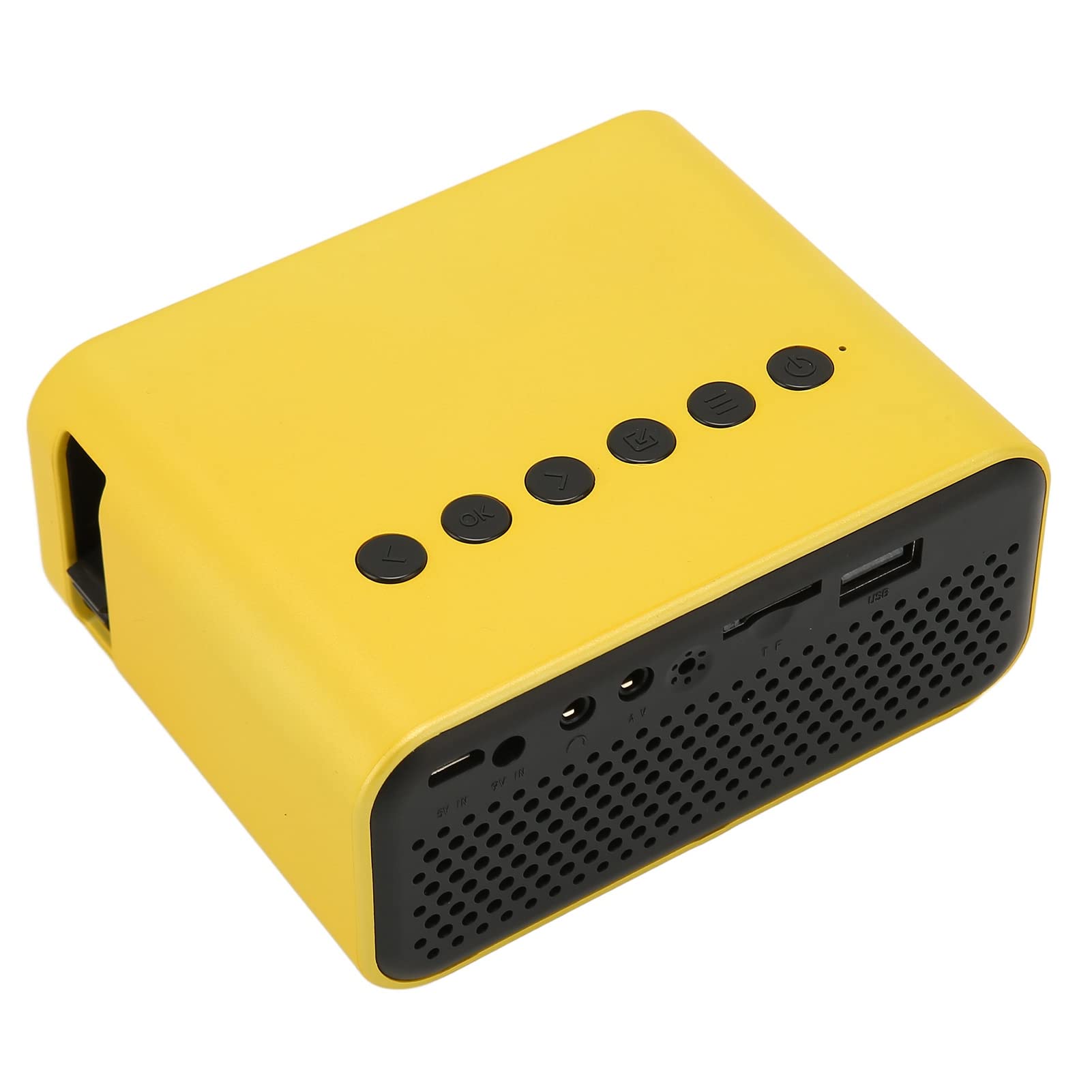 Zunate Mini Proiettore, Proiettore Cinematografico Portatile, Altoparlante per Film Composito Integrato, Luci a LED Luminose, USB, AV, Scheda TF, Jack per Cuffie da 3,5 Mm, per Viaggi,