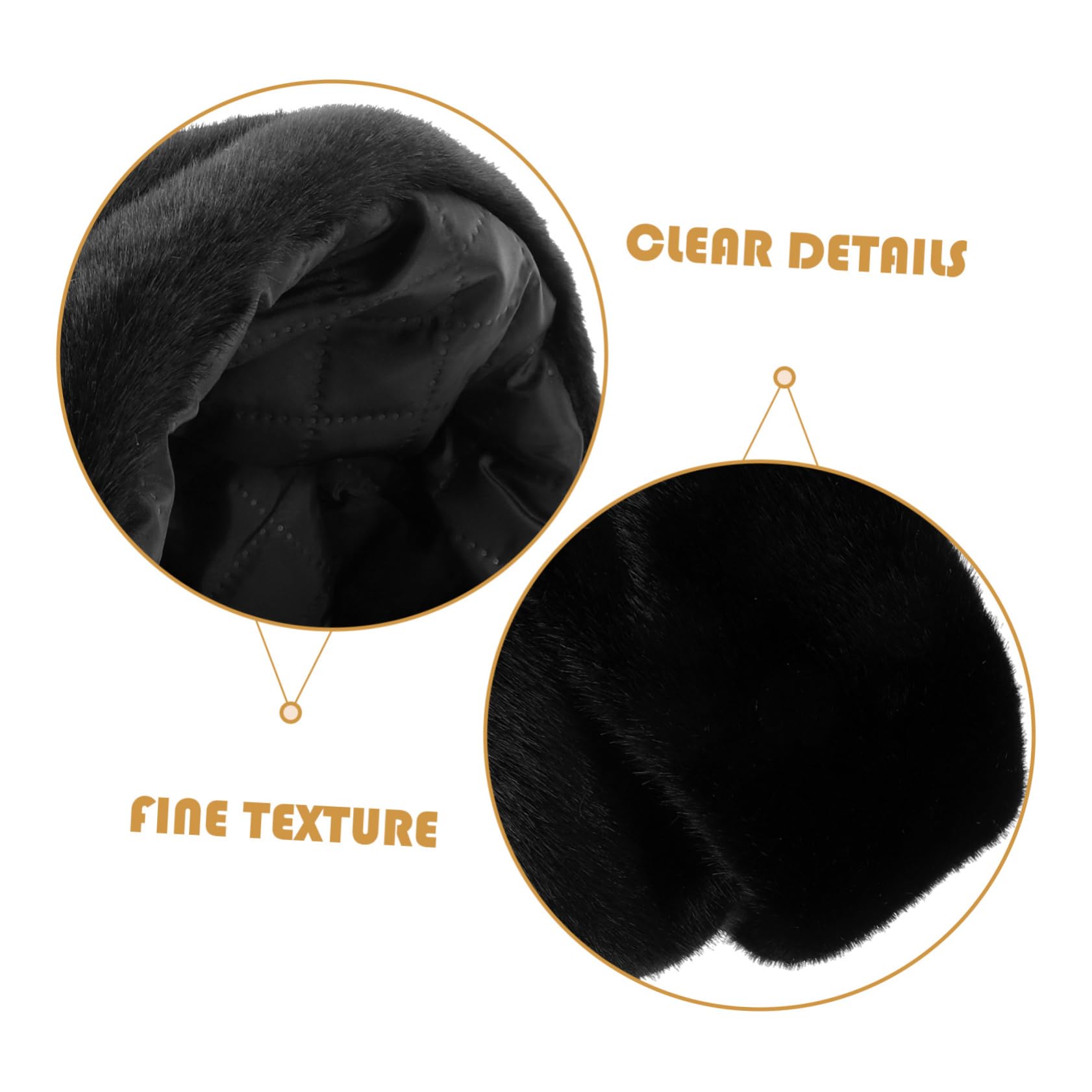 COSMEVIVI Faux Russian Fur Hat Men's Warm Outdoor Cap Vintage Style Faux Fur Cap Black