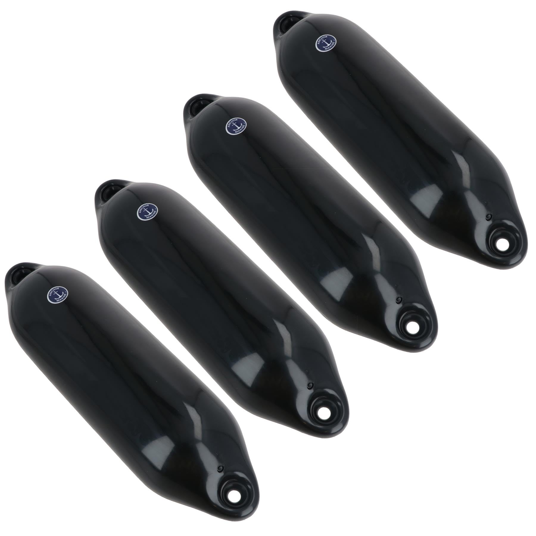 Boat Fender Black Anchor Marine 4pk 15cm x 55cm Yacht Bumper Mooring Buoy