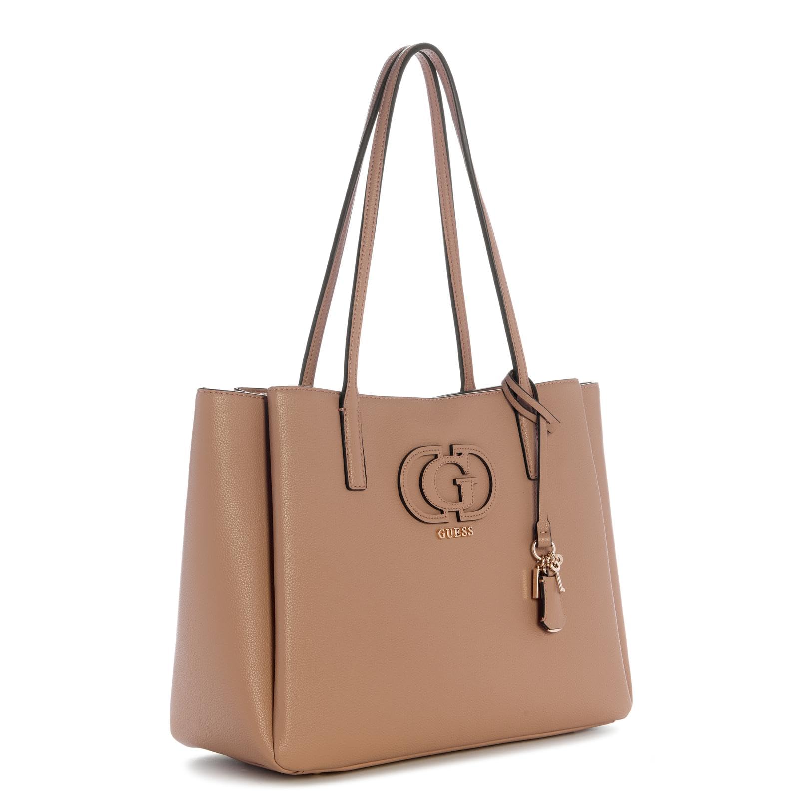 GUESS bolso de hombro bolsa de ordenador portátil con compartimento para portátil Isola Multi Compartment Tote Beige marrón topo