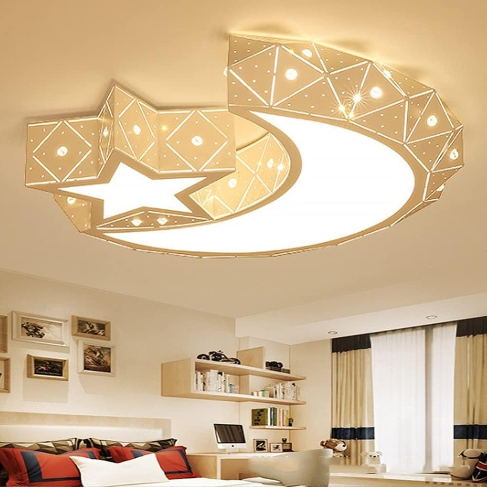Lune étoile plafonnier LED dimmable pour chambre d'enfant