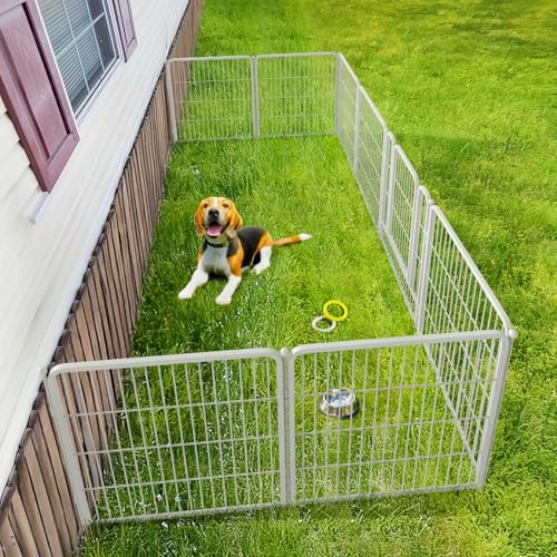Image of FXW Rollick Unleashed Dog Playpen for Indoor, Yard, RV Camping, 32 inch 8 Panels for Small and Medium Dogs, White│Patented