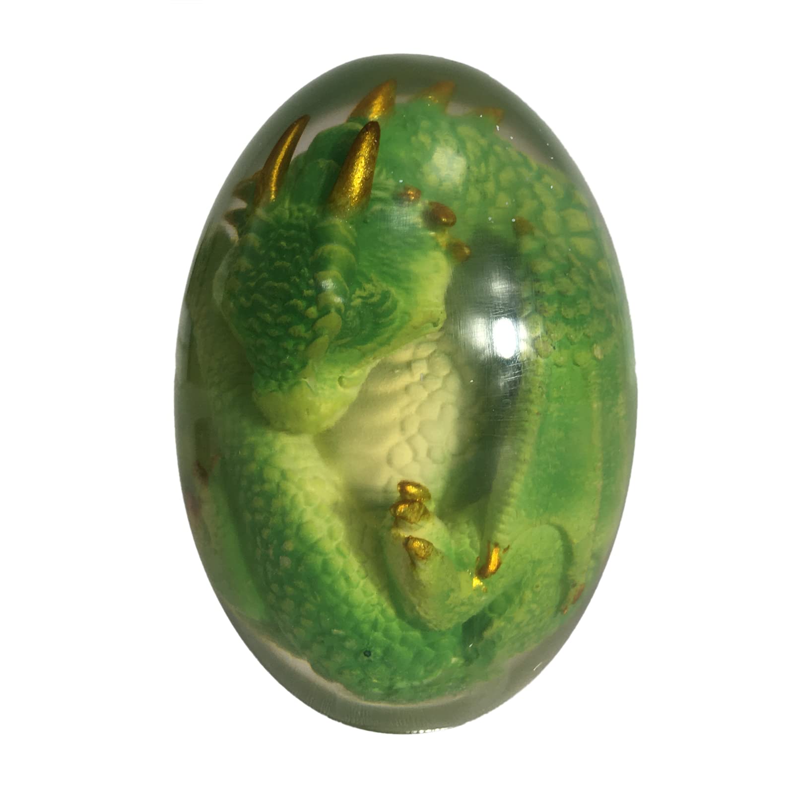 Lava Dragon Eggs without Lighted Base, Dream Crystal Transparent Dragon Egg Handmade Sculpture Dragon Eggs Resin Ornaments