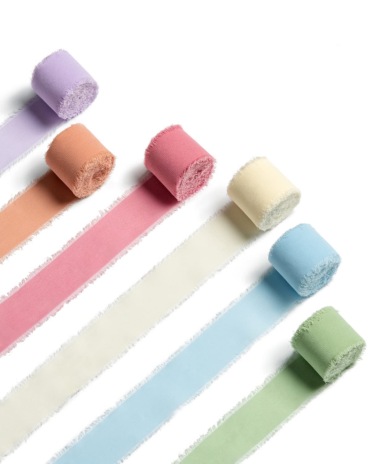 Beige chiffon zijden lint (20 meter