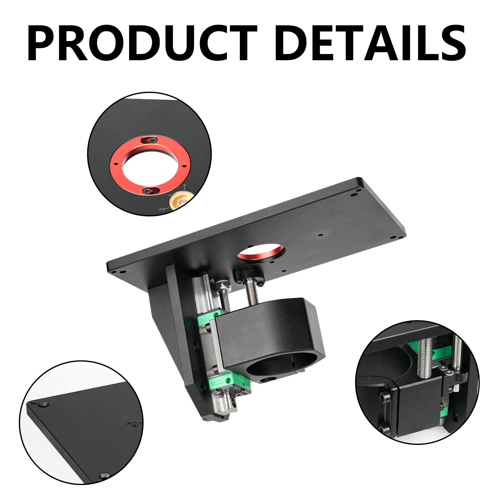 FUYAO Router Lift Aluminium Router Tisch Insert Platte Frästisch Für