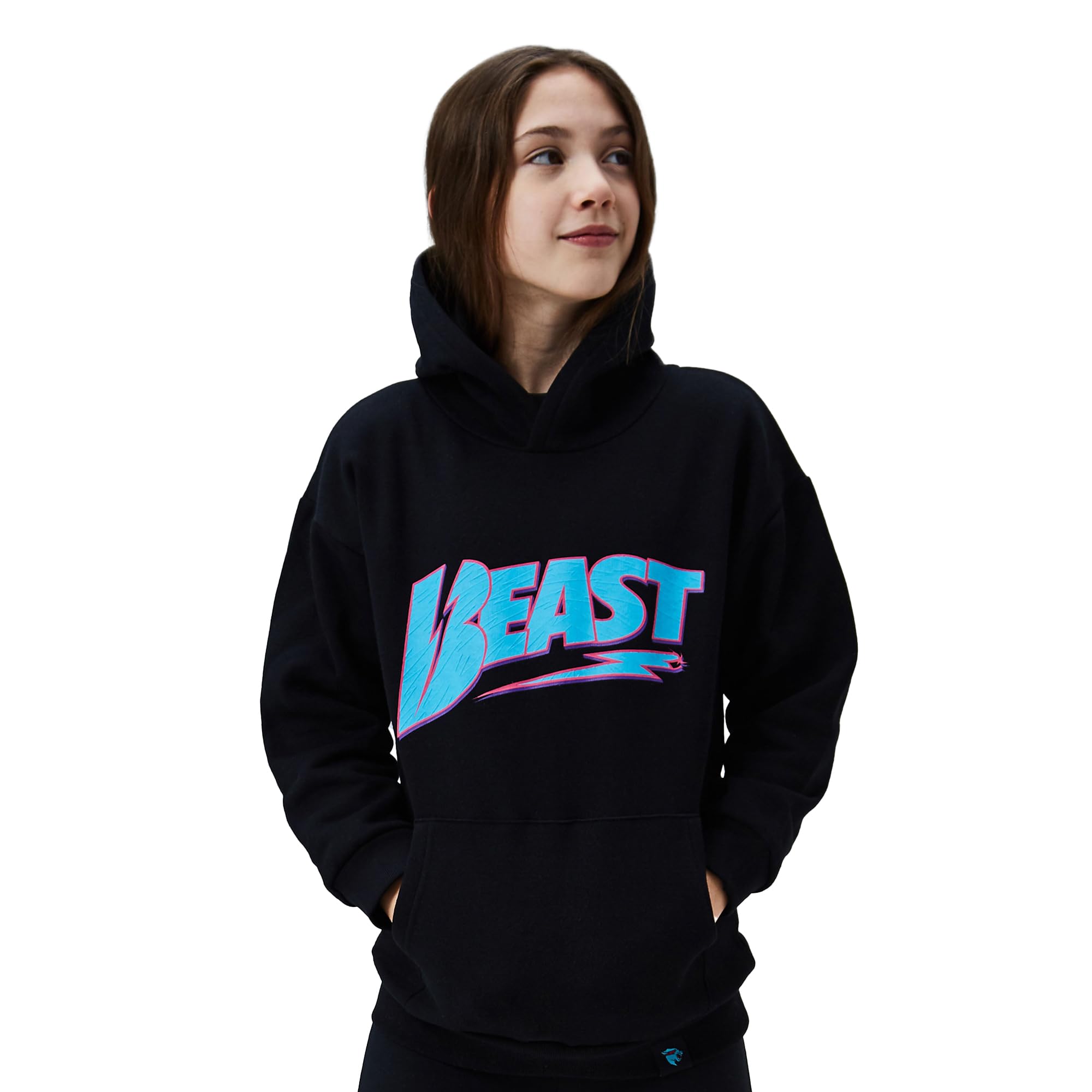 Mrbeast Kids Hoodie Brushed Kids Fleece Mr Beast Logo Design
