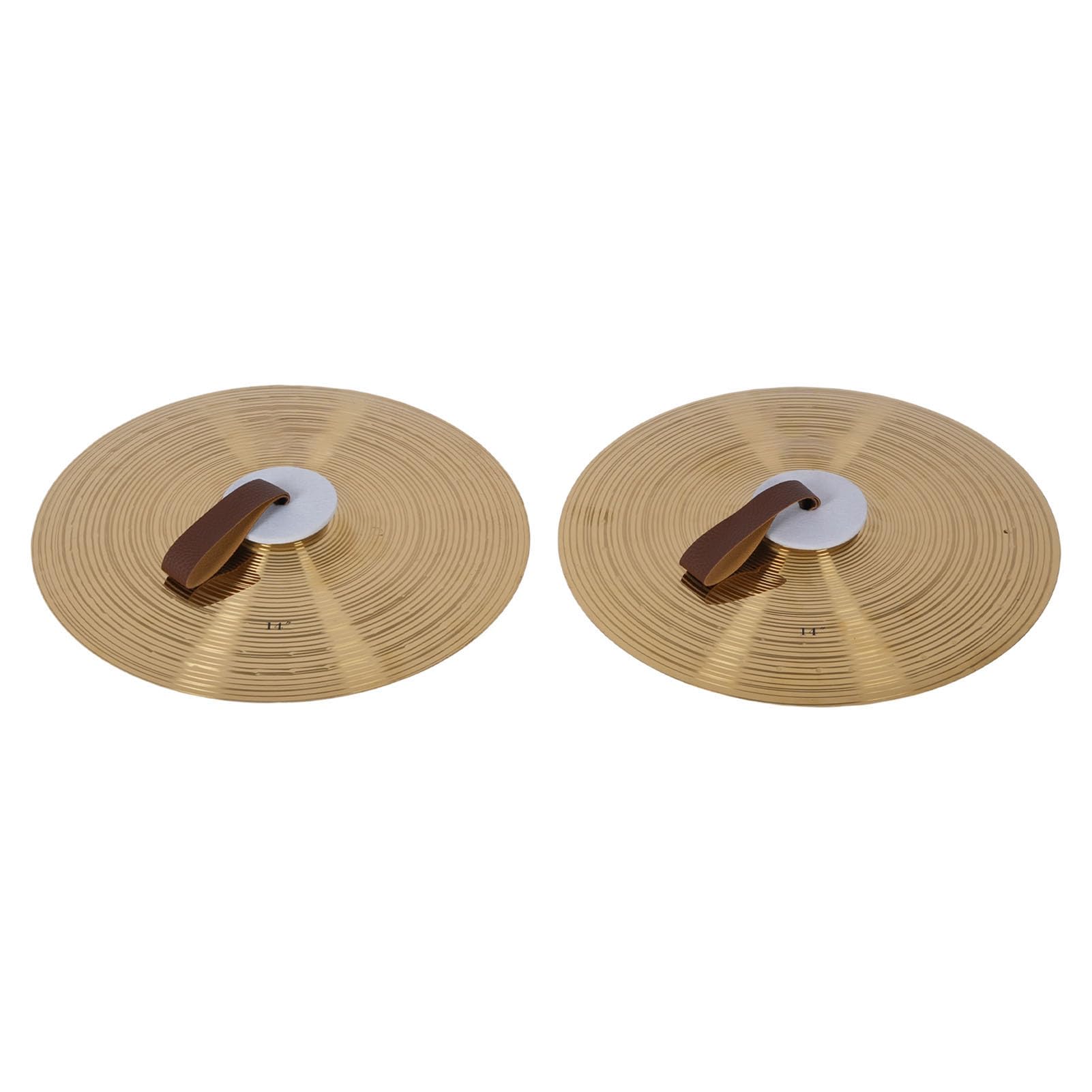 Cymbals a Tamburo Artoct 1 Coppia da 14 Pollici con Set di Piatti a Percussione in Lega di Cinturini per la Banda per Studenti Principianti