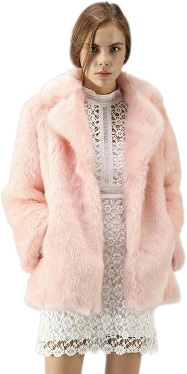 plus size pink fur jacket