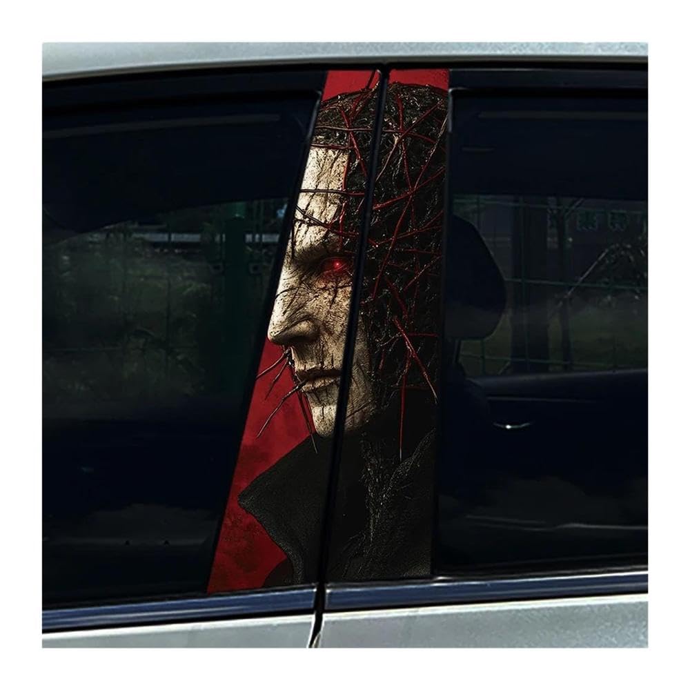 Body Parts 2pcs Car B Pillar Sticker Hellraiser Halloween Decoration Center Column Waterproof Decals(B)