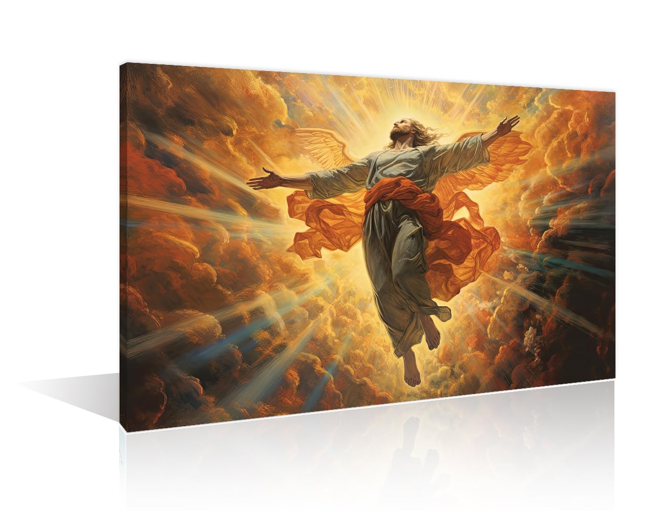 TISHIRON Wall Art Decor Jesus Canvas Wall Art Prayer Jesus God Art Prints Contemporary Home Decor Christian Praying Concept Pictures Wall Art Paitings Framed Gallery-Wrapped Ready to Hang 12" Wx18 H โ image 1