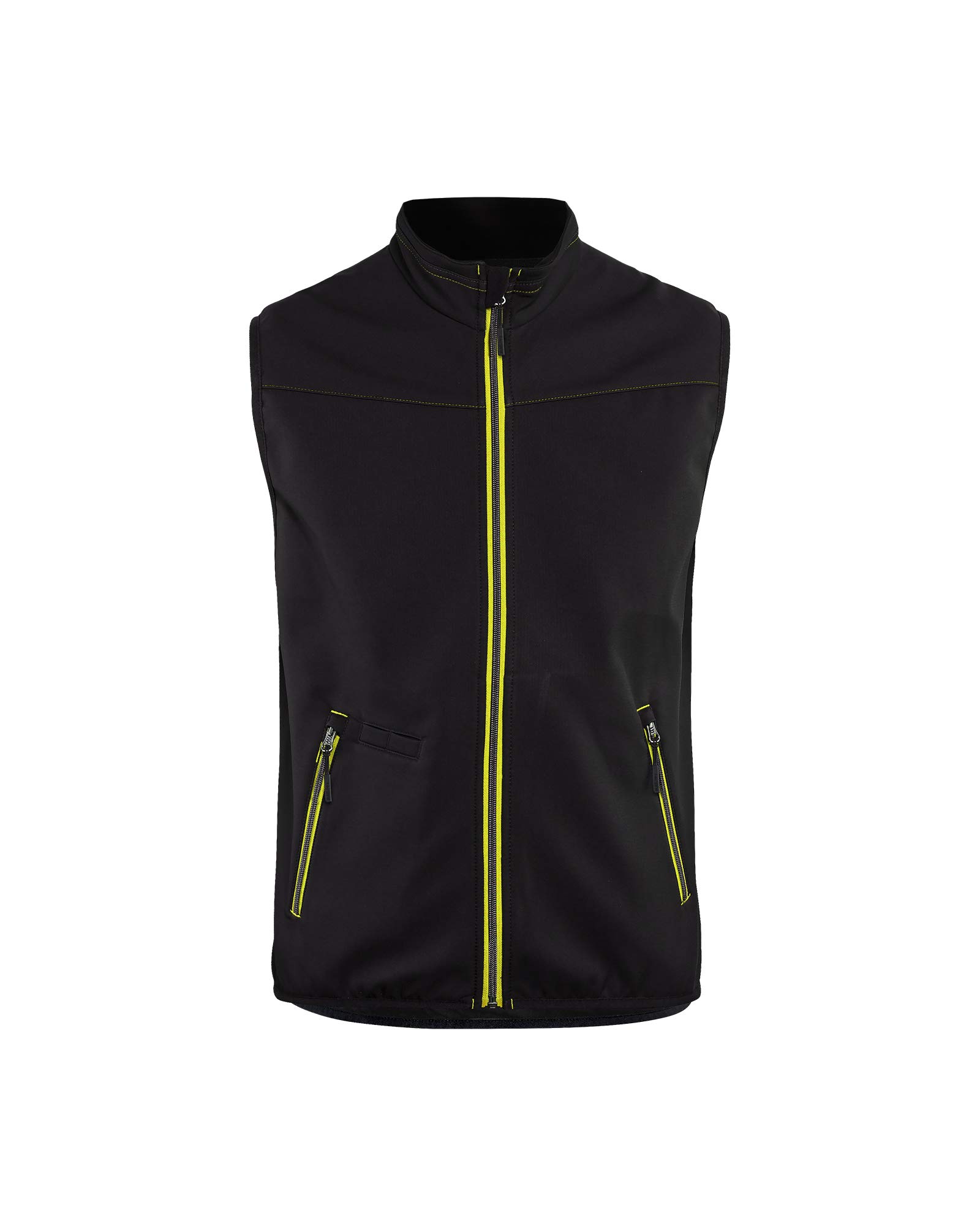 blakläder 385025169933 X XXL Softshell Chaleco con bolsillos, NegroAmarillo, XXXL