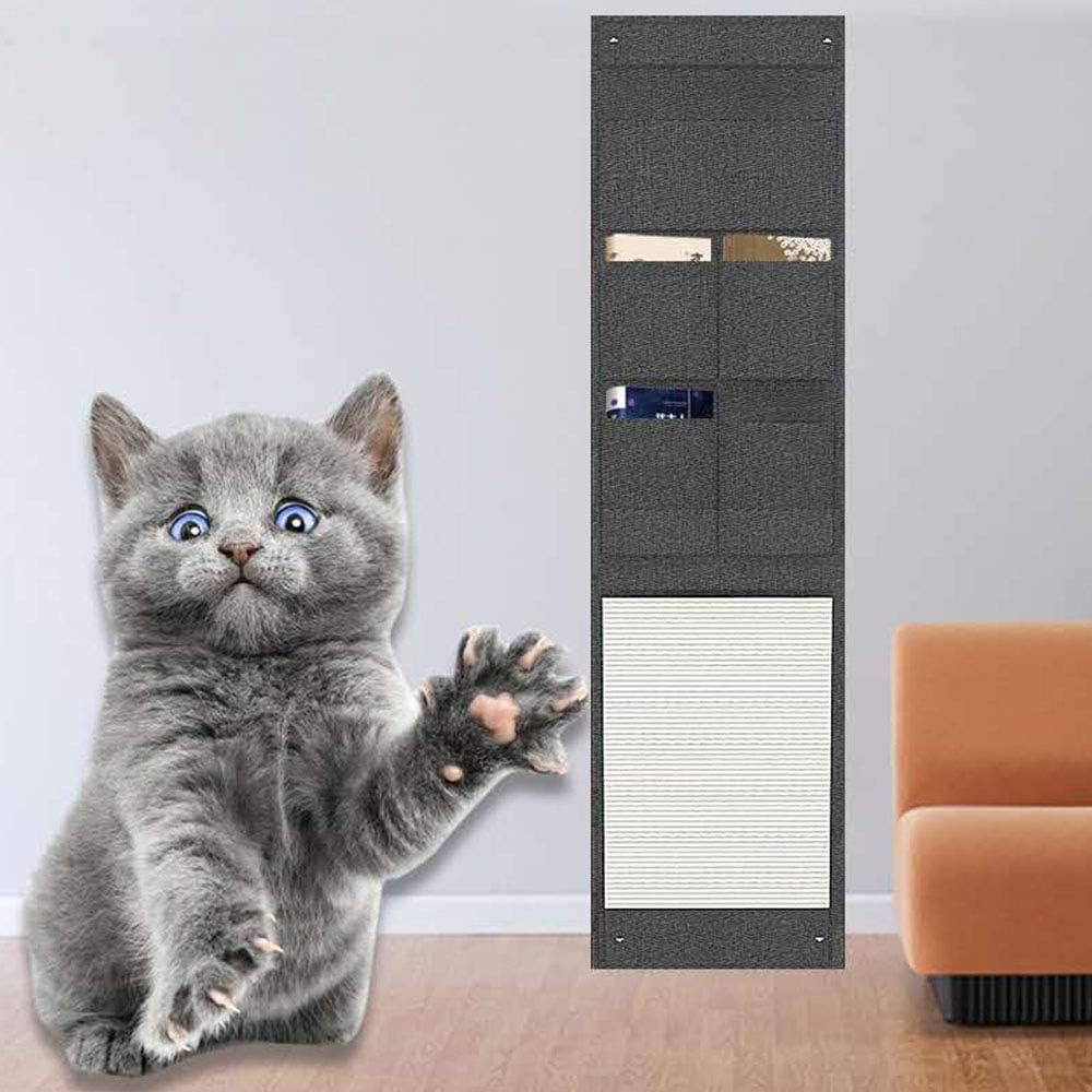 Cat Scratching Mat 69"x18", Wall Hanging Natural Sisal Cat Scratch Pad Heavy Duty Furniture Protector with Storage Organizer Bags,…