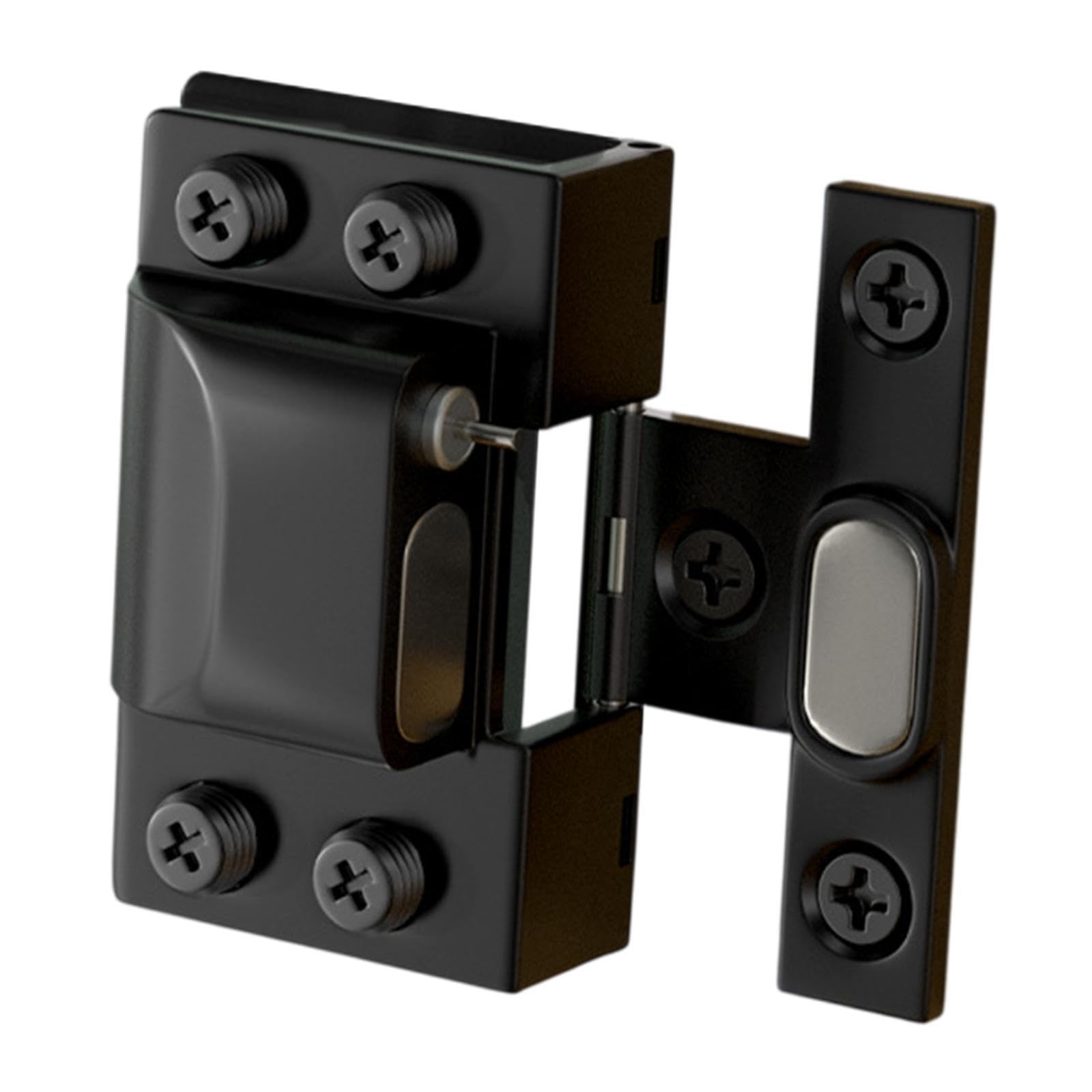 KTUXZCI Frameless Glass Cabinet Door Hinge Rust Resistant Easy Installation Suitable for 5mm-8mm Glass Panels Hydraulic Closing Mechanism Included Door Hinge, Black, 5.4x3.4cm