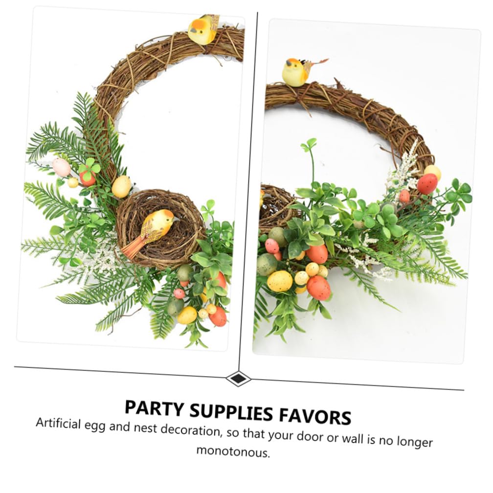 Cabilock 2 Pz Ghirlanda Pasquale Ghirlande Di Vimini Decorazioni Per Feste Alla Moda Ghirlande Succulente Artificiali Ghirlanda Di Porta in Rattan Di Porte Per Uccelli Nido Bambù