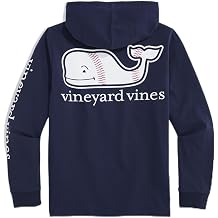 vineyard vines Boys' Baseball Whale Long-sleeve Hoodie Tee