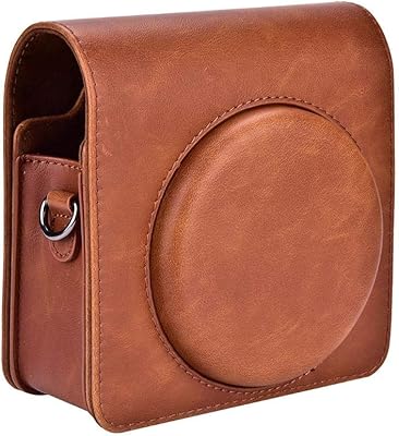 Tosuny Custodia Protettiva in Pelle PU per Fotocamera con Tracolla per Fujifilm Instax SQ6 Macchina Fotografica Istantanea - Nero, Marrone(Marrone)