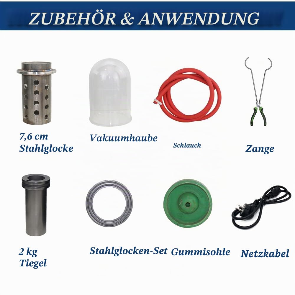Guss-Vakuum- und Schmelzmaschine, digitales Display, hohe Temperatur, verfeinert, Edelmetall, Schmuckguss 220V