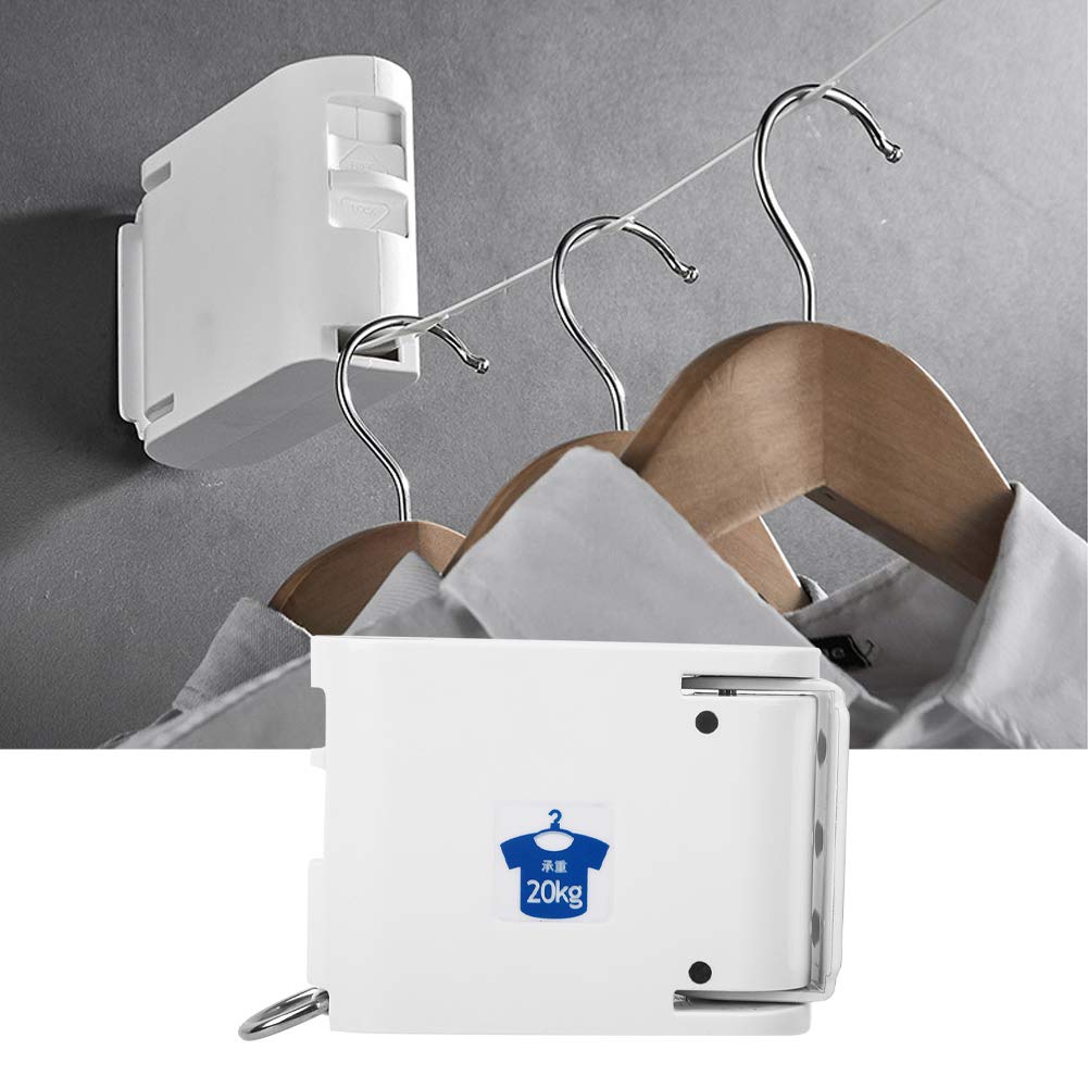 Tendedero para Colgar En La Pared del Hogar De 13 Pies, Cuerda Telescópica Retráctil para Tendedero, Tendedero para Interiores Y Exteriores, para Colgar Ropa Seca Y Húmeda