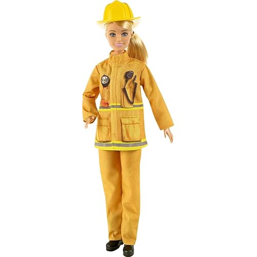 Barbie Careers Playset, Firefighter Set with Blonde Fashion Doll, Puppy Figure, Furniture & Accessories