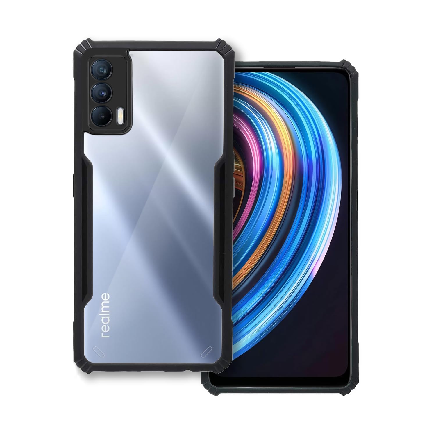 Plus 360 Degree Protection Black Border Back Cover for Realme X7 5G - Black (B0CBSL9S5D) Amazon Price History, Amazon Price Tracker