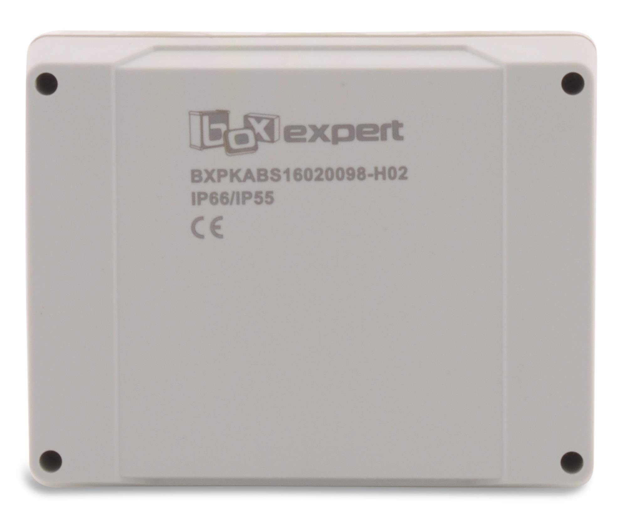 BOXEXPERT Abzweigdose 160x200x98mm IP66 mit Anschlussklemme Serie Hanse Außenverteilerdose ABS wasserdicht staubdicht RAL7035 Wandgehäuse Elektroinstallation Box