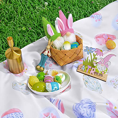Easter Tablecloth, Spring Floral Easter Eggs Table Cloth, Rectangle 60 X 84 Inch, Outdoor Flowers Waterproof Tablecloths, Spill Proof Table Cover For Party Picnic Holiday Kitchen Dining Room Decor #TOP7
