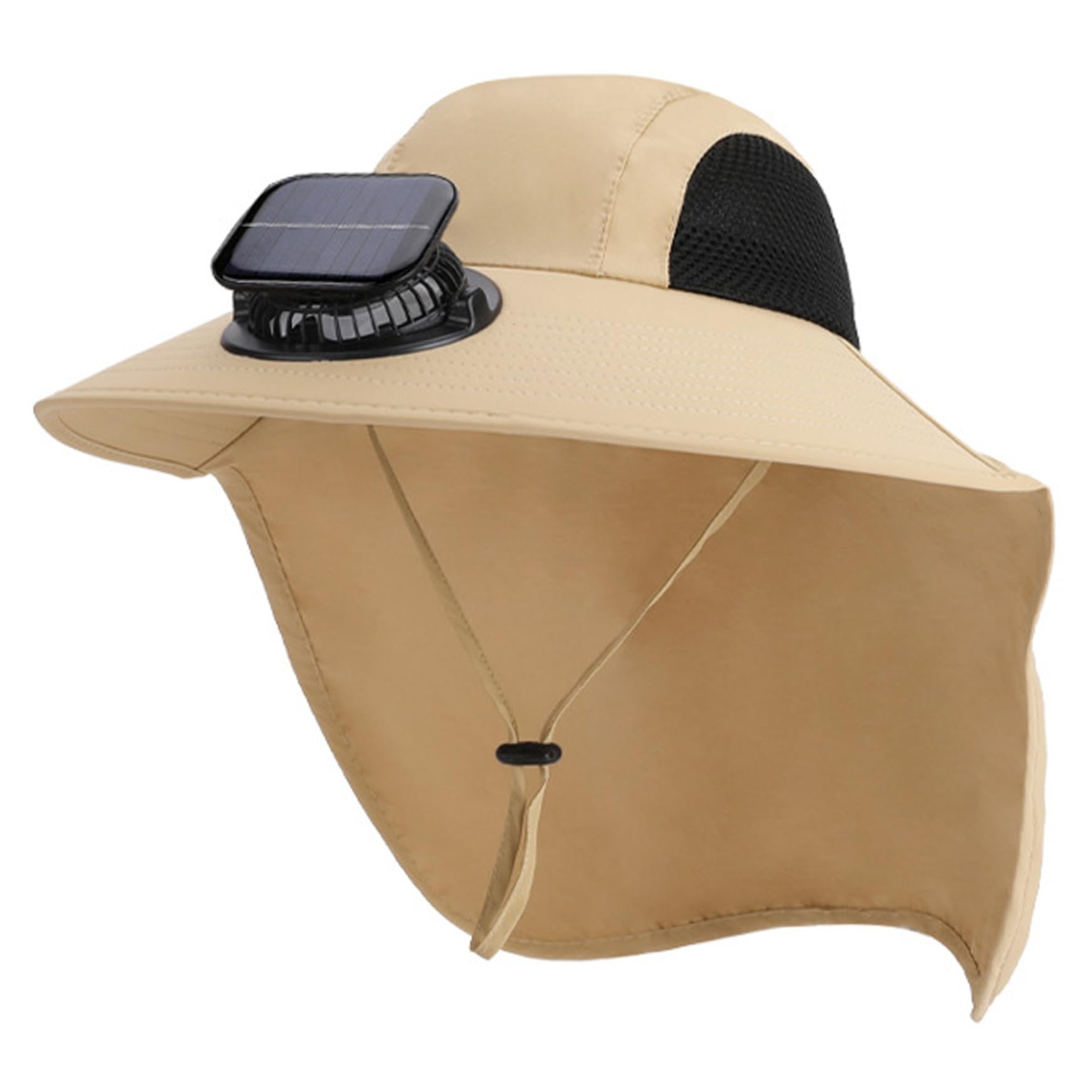 Chapeau avec Ventilateur, Chapeau de Ventilateur Solaire – Chapeaux à Large Bord pour Homme avec Cape Solaire à énergie et Rechargeable par USB pour la pêche, la randonnée, Le Jardinage