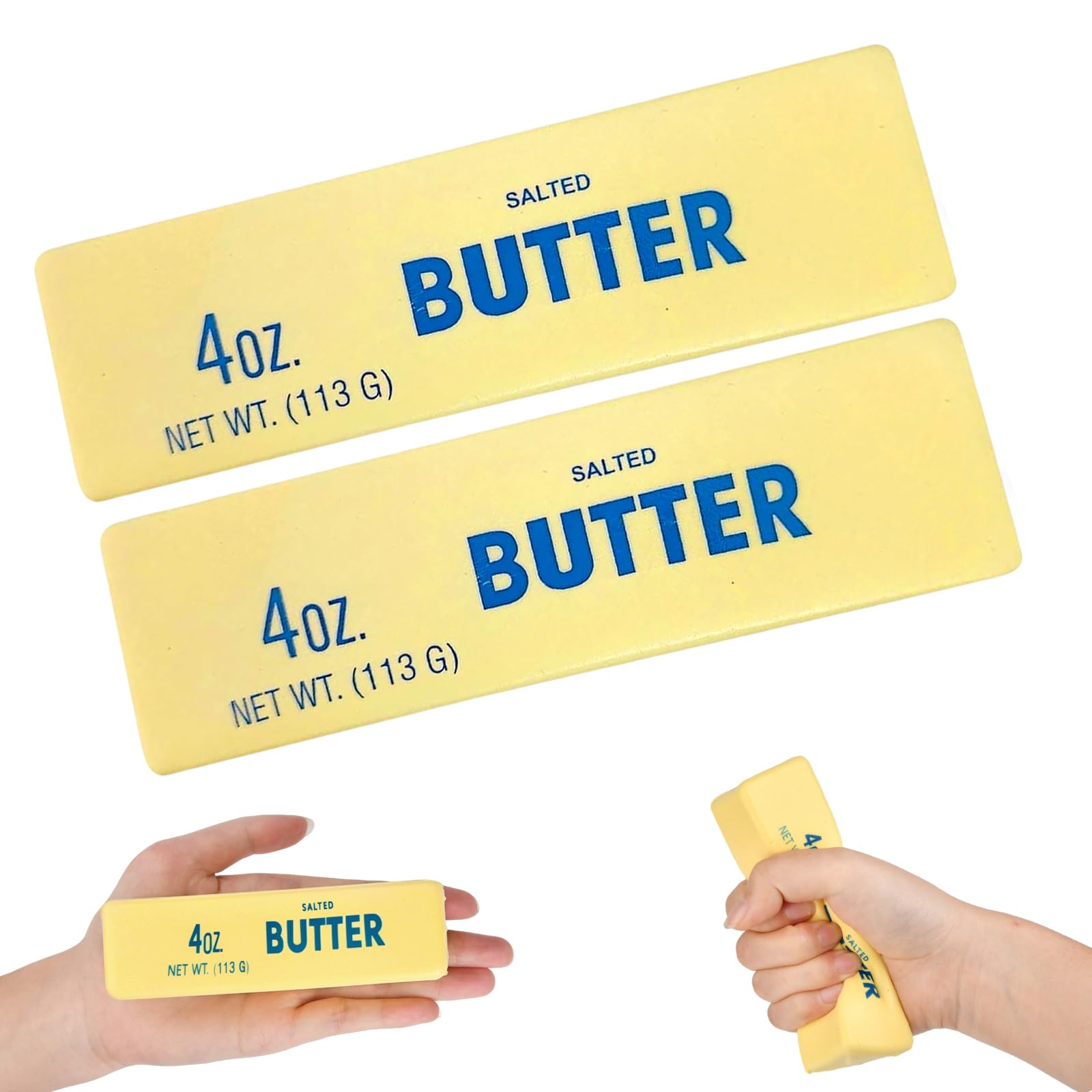 2 Stück Butter Squishy Fidget Toys, Squishy Butter Antistressball Kinder Erwachsener, Realistisches Fidget Toys für Stressabbau Erwachsener, Anti Stress Spielzeug, Das Geschenk für Ängste Stressabbau - 2