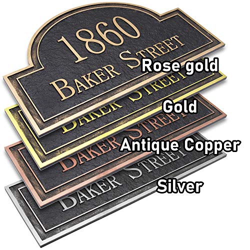 image for OLADOT Handcrafted Vintage Arch Address Plaque Home Address Sign Decor