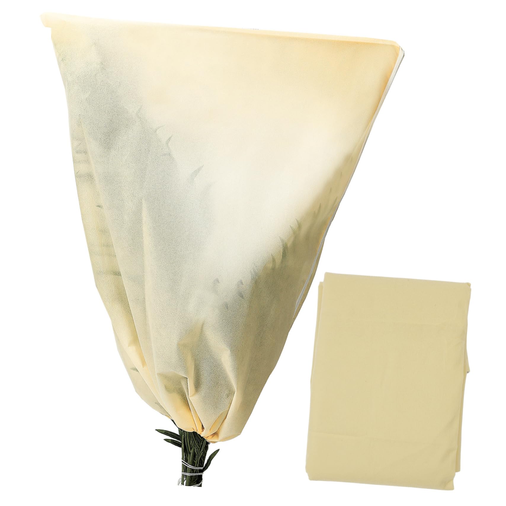 ifundom Funda Antiheladas para Plantas 2 Piezas de Tela No Tejida Beige | Cuerda Integrada, Resistente al Desgarro, Fácil de Colocar y Guardar, para Árboles y Plantas de Exterior