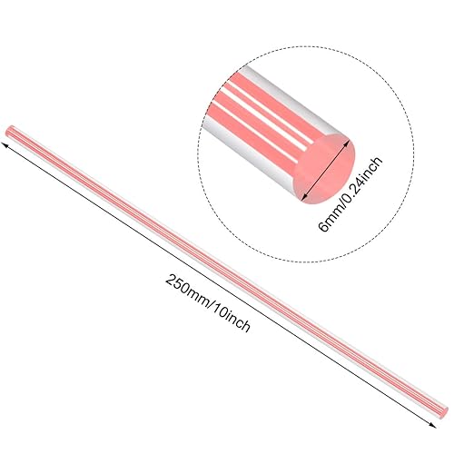 Miniatura 4 de uxcell Varilla redonda acrílica, 14 de pulgada de diámetro, 10 pulgadas de longitud, línea recta multicolor, barra de plástico sólido PMMA, 12