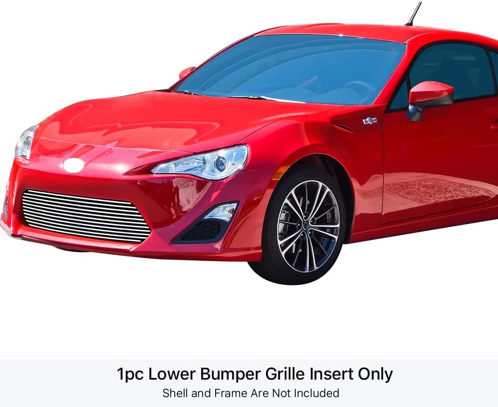 HD Ridez Premium Stainless Steel Chrome 8x6 Horizontal Billet Front Grille Grill Insert Compatible with Scion FR-S 2013-2016 Lower Bumper HDR-GRTA4020S