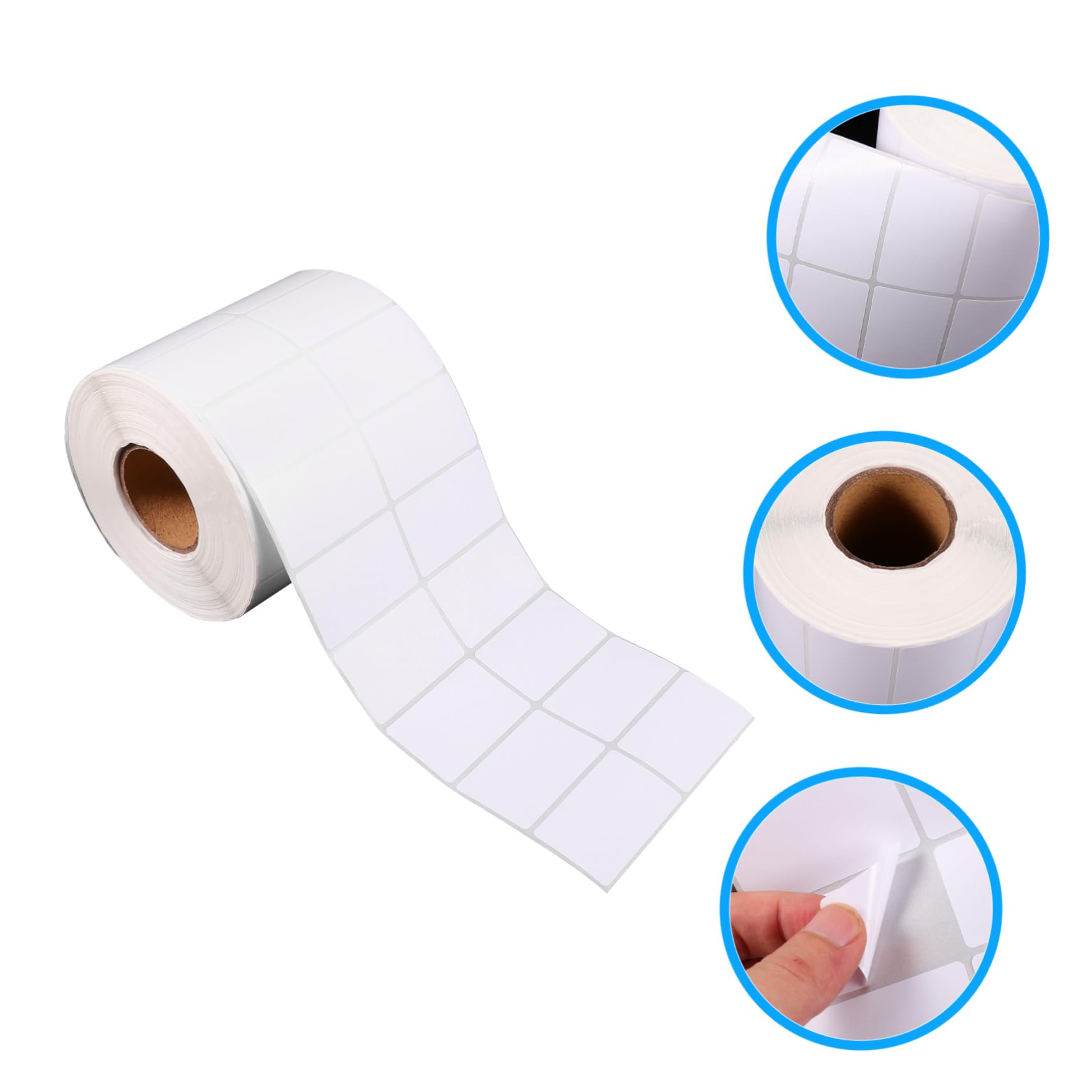 Rouleau D’étiquettes 3000 Feuilles Papier Couché Adhésif Blanc