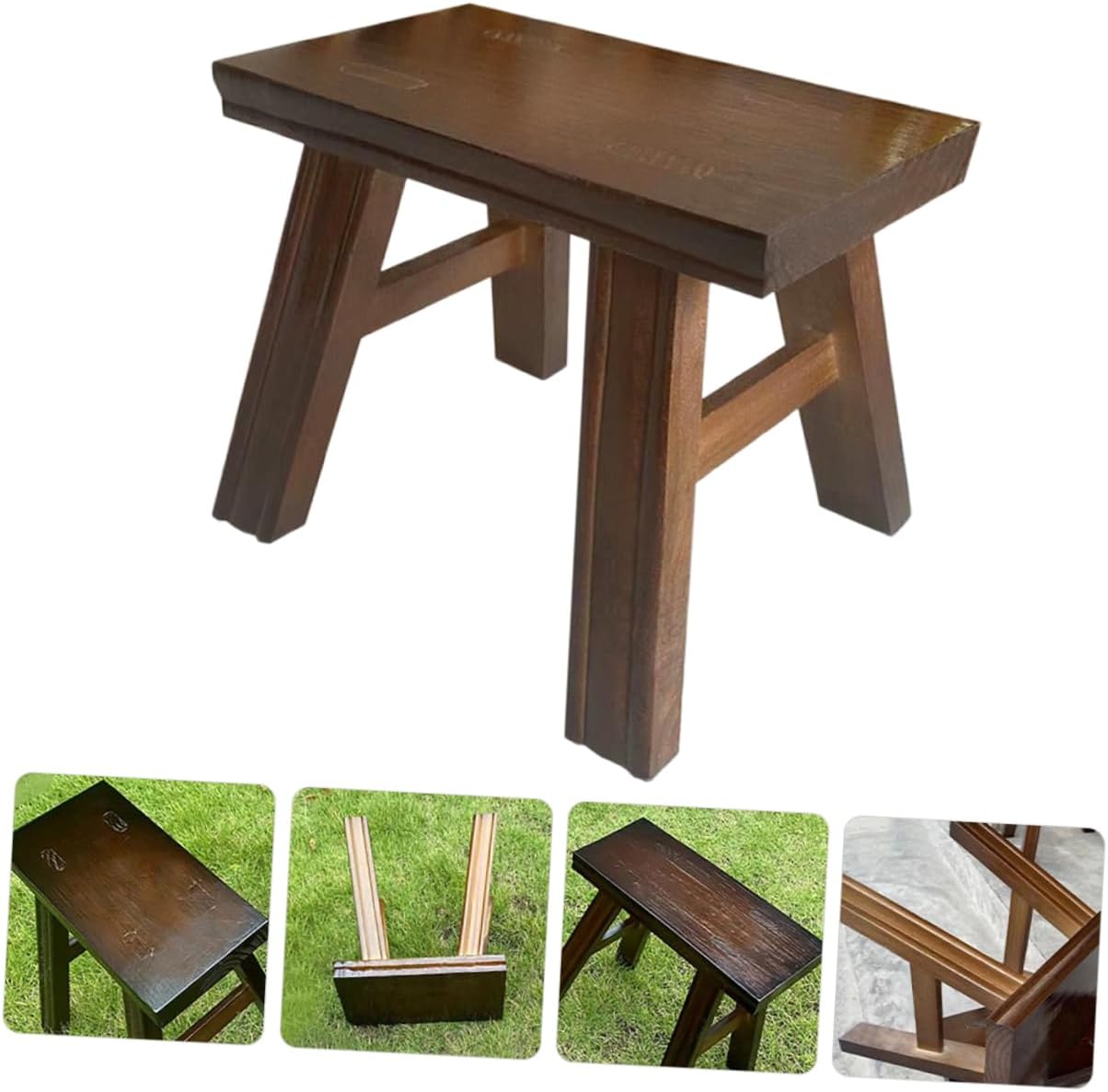 Wooden Step Stool for Boys and Girls Bathroom Kitchen Stool for Boy Girl Adults Footrest Multipurpose Modern Design Portable