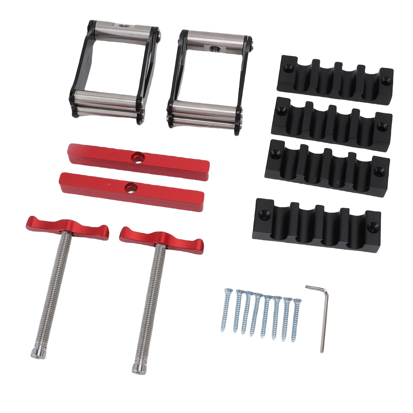 4-kierunkowe Zaciski Dociskowe, Zaciski do Paneli Drewnianych ze Stopu Aluminium 4-stronna Regulowana Konstrukcja, Równomierny zespół Dociskowy do Drzwi Szafek Panele Meblowe Obróbka Drewna