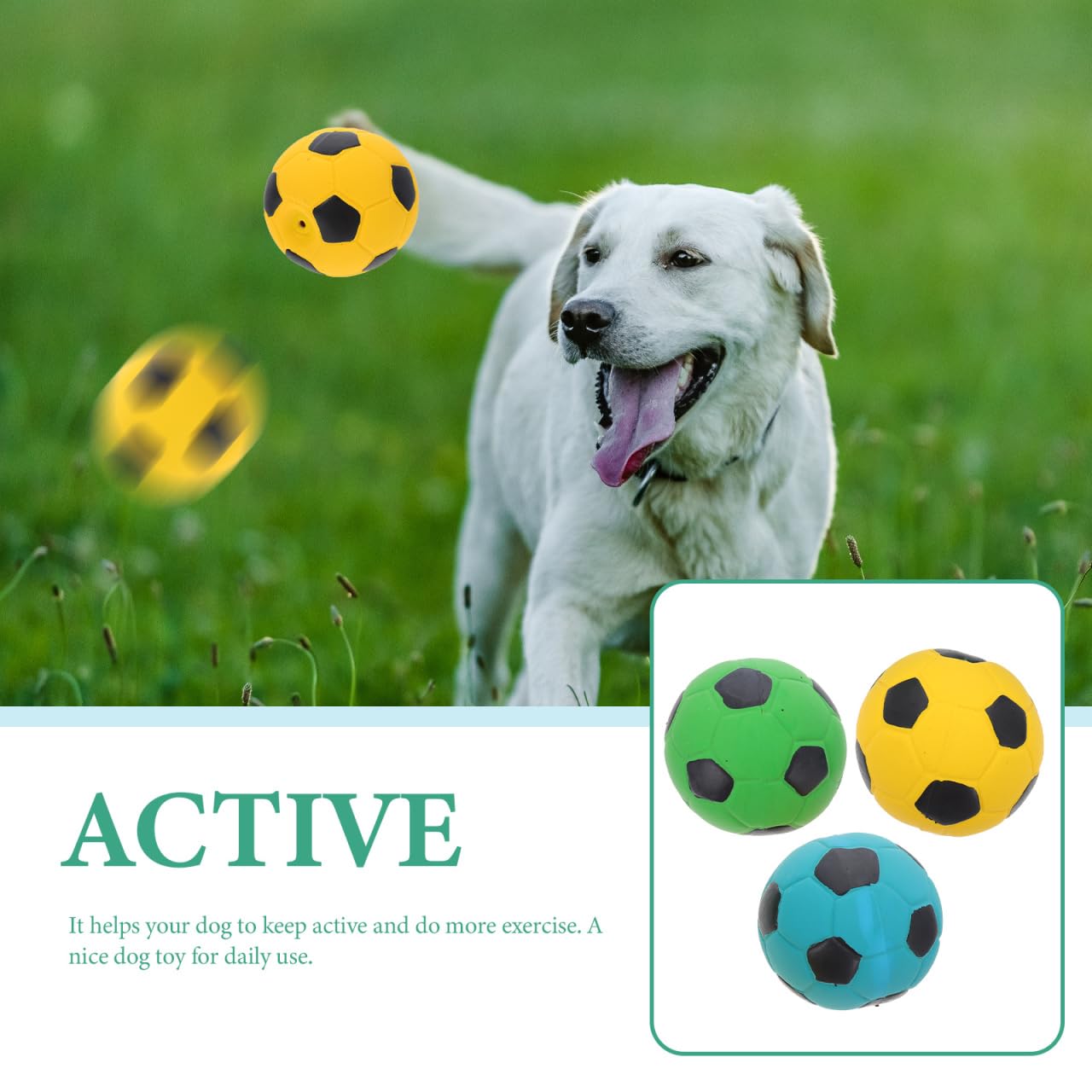 Beavorty Interactive Latex Sound Football Dog Toy 7Cm Wear-Resistant Chewing Toy for Puppies Indoor Soft Soccer Shaped Molar - Image 3