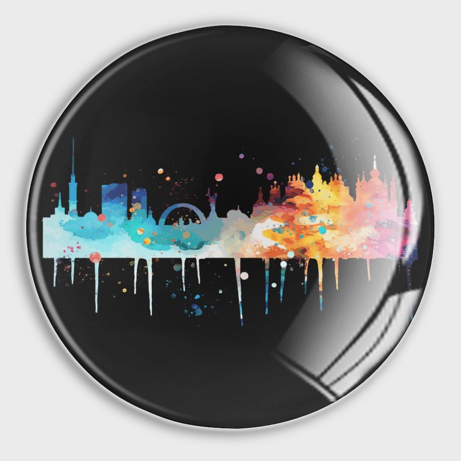 Aimants en verre Skyline coffret lot de 4 magnets de réfrigérateur pour souvenir de scènes de ville