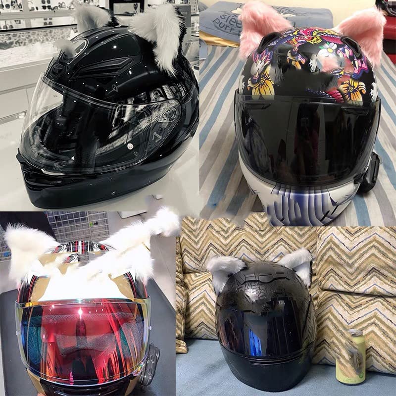 4 Orecchie Di Gatto Per Casco Moto - Decorazione Adesiva In Plastica - Foto 2