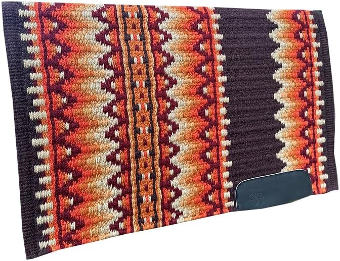 HUMAYL Saddlery Saddle Pad/Blanket for Horses Western Show Horse Saddle Blanket New Zealand Design Handmade Wool Saddle Blanket Top Wool Saddle Pad Regular Size : 34" L x 36" W x 1" inches PAD0316