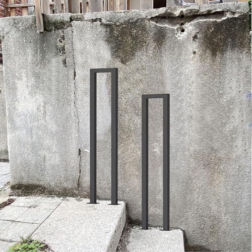 Rampe d'escalier en U en fer forgé noir de 65 cm pour marches de porche
